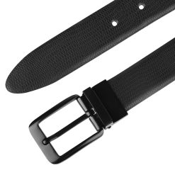 Curea pentru barbati cu doua fete C 181 piele naturala NegruMaro 5