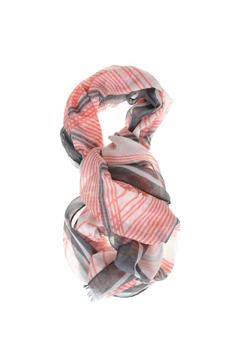 Esarfa din vascoza cu dungi roz-FEMEI/GENTI SI ACCESORII/Fulare si esarfe-GENTI SI ACCESORII/Fulare si esarfe
