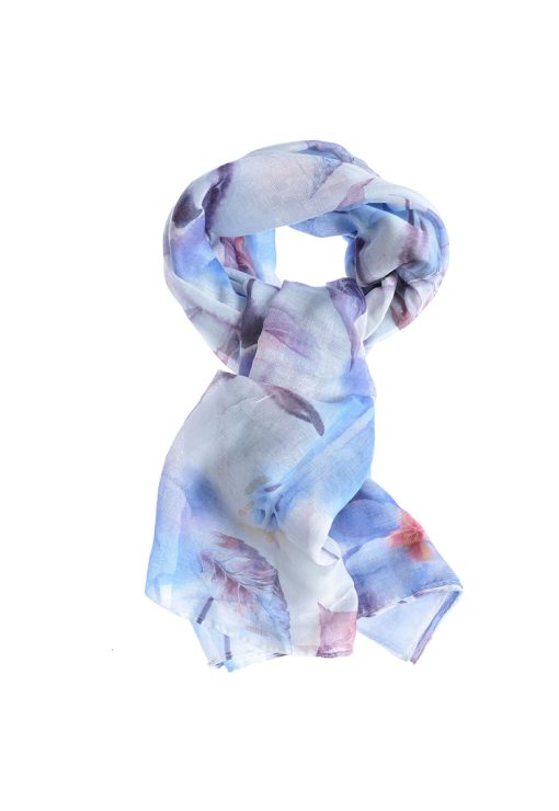 Esarfa din vascoza cu nuante bleu 70 x 180 cm-FEMEI/GENTI SI ACCESORII/Fulare si esarfe-GENTI SI ACCESORII/Fulare si esarfe