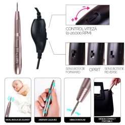 Freza Unghii cu Capat USB Titanium Travel LUXORISE Gold 3