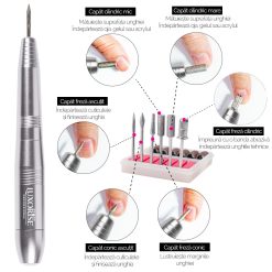 Freza Unghii cu Capat USB Titanium Travel LUXORISE Silver 6