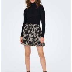 Fusta de sifon cu imprimeu floral-FEMEI/IMBRACAMINTE/Fuste-IMBRACAMINTE/Fuste