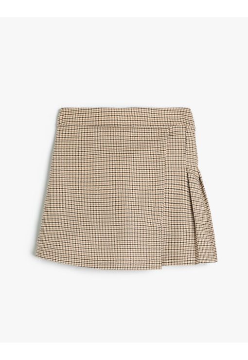 Fusta-pantalon cu model in carouri si talie elastica-FETE/IMBRACAMINTE/Sorturi-IMBRACAMINTE/Sorturi