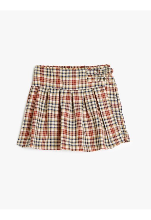 Fusta-pantalon cu pliuri si model in carouri-FETE/IMBRACAMINTE/Sorturi-IMBRACAMINTE/Sorturi