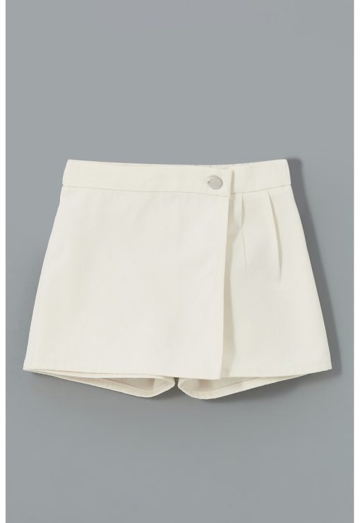 Fusta-pantalon uni din denim-FETE/IMBRACAMINTE/Sorturi-IMBRACAMINTE/Sorturi