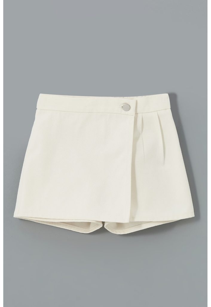 Fusta-pantalon uni din denim-FETE/IMBRACAMINTE/Sorturi-IMBRACAMINTE/Sorturi
