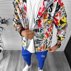 Geaca barbati de toamna cu imprimeu din fas subtire 12172 N7-3.2-Geci barbati > Geci barbati primavara