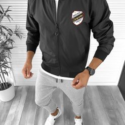 Geaca barbati de toamna neagra din fas subtire 12334 D5-4.3-Geci barbati > Geci barbati primavara