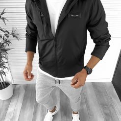 Geaca barbati de toamna neagra din fas subtire 12335 P20-2.2-Geci barbati > Geci barbati primavara