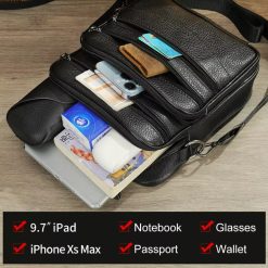 Geanta de umar pentru barbati Elio GT1817 piele naturala maro inchis 3