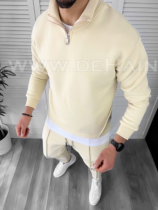Hanorac barbati BEJ slim fit K182 D5-4.4-Recent adaugate