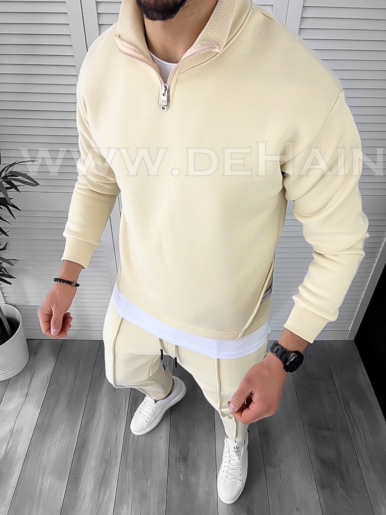 Hanorac barbati BEJ slim fit K182 D5-4.4-Recent adaugate