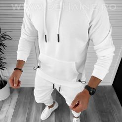 Hanorac barbati alb slim fit K188 D5-5.2-Hanorace