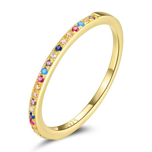 Inel din argint Golden Rainbow Circle-Inele >> Inele din argint