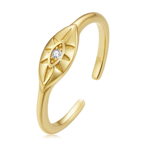 Inel reglabil din argint Golden Leaf-Inele >> Inele din argint
