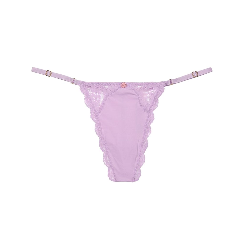 Lace-trim adjustable v-string panty m-Imbracaminte-