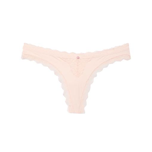 Lace-trim thong panty l-Imbracaminte-