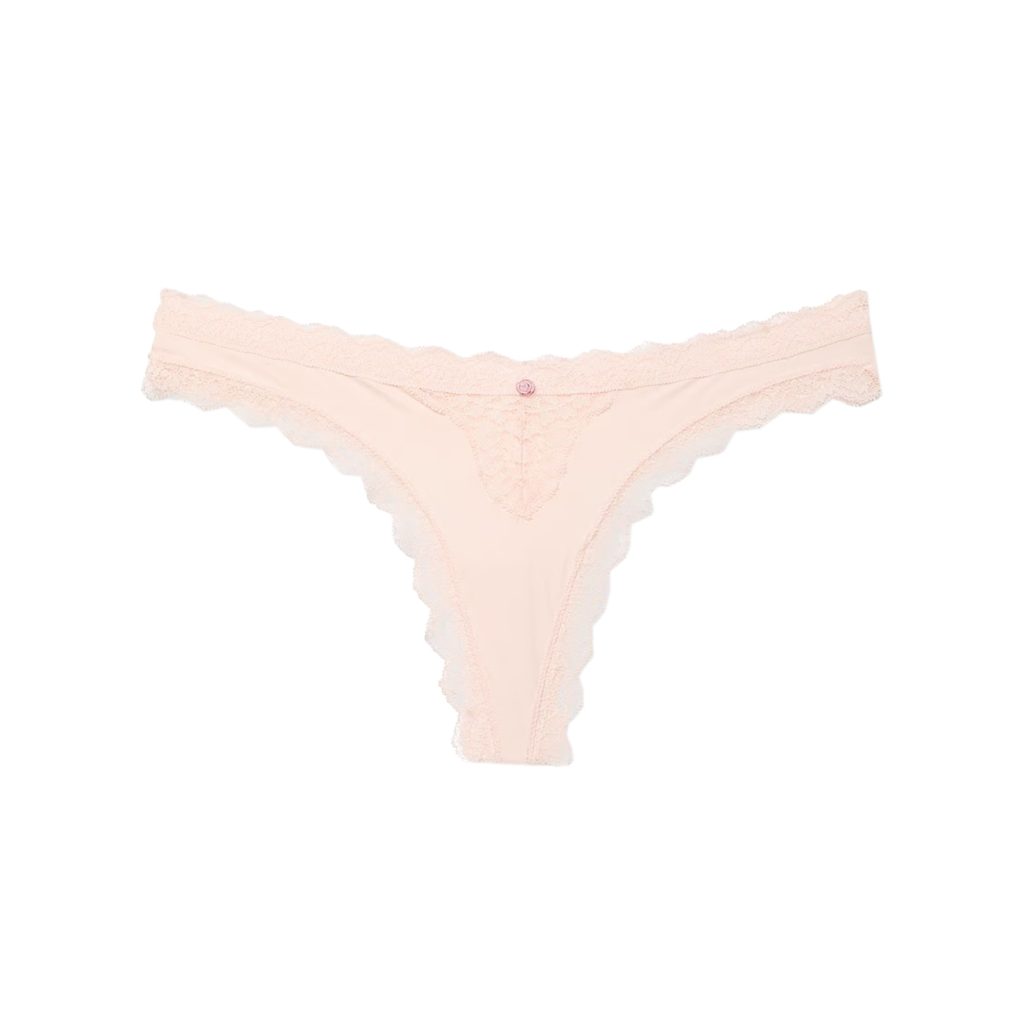 Lace-trim thong panty m-Imbracaminte-