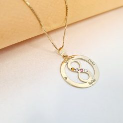 Lantisor Iubire Infinita - 4 nume - Argint 925 placat cu Aur 18K si cristale Swarovski-Personalizate >> Ocazie >> Bijuterii cu nume