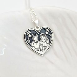 Lantisor cu medalion inima - Inimă cu amintiri - baiat si fetita - Argint 925 - Lant forzatina-Toate >> Argint 925 >> Lantisoare Argint >> Noutati