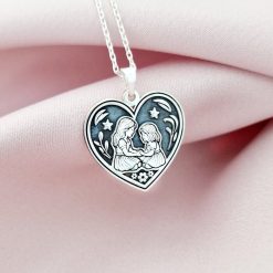 Lantisor cu medalion inima - Legături de suflet - fetita mare si fetita mica - Argint 925 - Lant forzatina-Toate >> Argint 925 >> Lantisoare Argint >> Noutati