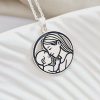 Lantisor cu medalion rotund - Piesă de suflet - mama si bebe Argint 925 - Lant forzatina-Toate >> Argint 925 >> Lantisoare Argint >> Noutati