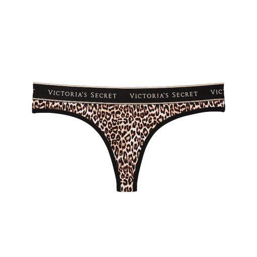 Logo cotton thong panty m-Imbracaminte-