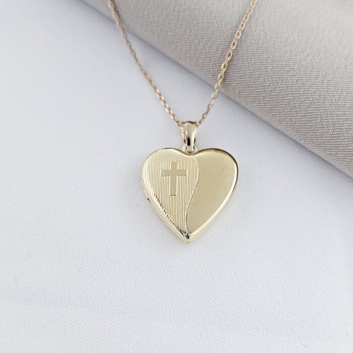 Medalion inima cu poze in interior - Holy Balance - Argint 925 placat cu Aur Galben 18K-Toate >> Argint 925 >> Lantisoare Argint