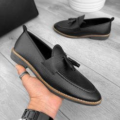 Mocasini barbati negri  tapla subtire  piele eco  comozi cu mic defect DEF788  T53-1-Incaltaminte > Mocasini barbati