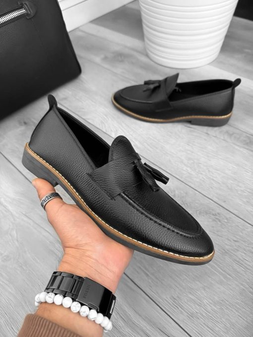 Mocasini barbati negri  tapla subtire  piele eco  comozi cu mic defect DEF788  T53-1-Incaltaminte > Mocasini barbati