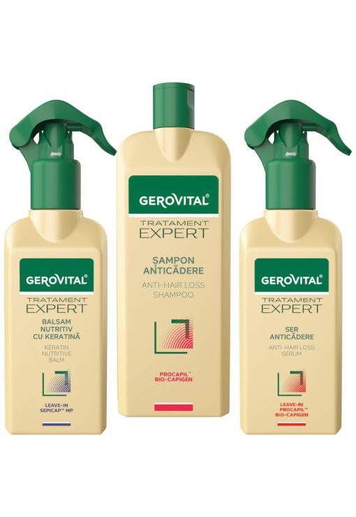 Pachet cadou  Tratament Expert: Sampon anticadere - 400 ml + Ser anticadere - 150 ml + Balsam nutritiv cu Keratina - 150 ml-FEMEI/INGRIJIRE COSMETICA/Produse cosmetice-INGRIJIRE COSMETICA/Produse cosmetice
