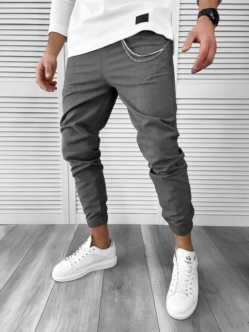 Pantaloni barbati casual gri inchis 7182 G6-1-Pantaloni > Pantaloni casual
