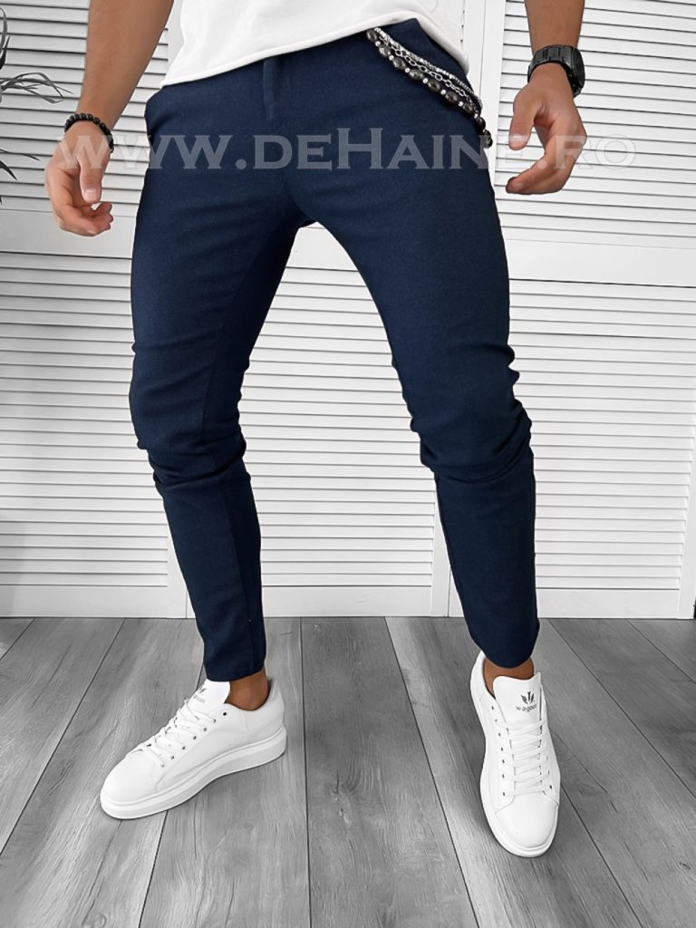 Pantaloni barbati casual regular fit bleumarin B7934 D2-1.1-Pantaloni > Pantaloni casual