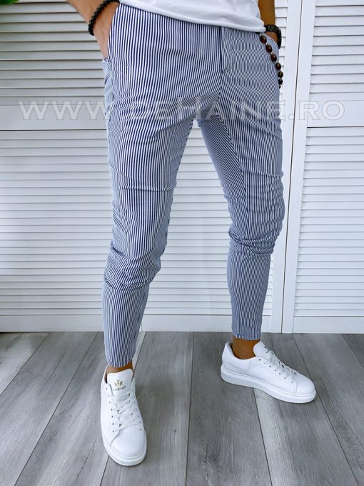Pantaloni barbati casual regular fit in dungi B1852 D5-5.4-Pantaloni > Pantaloni casual