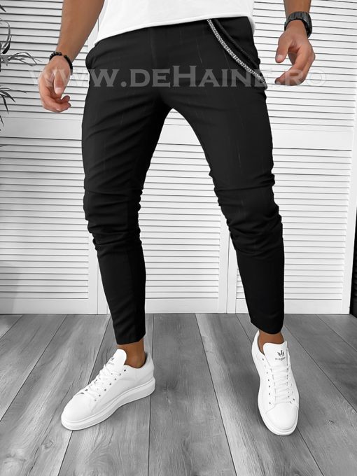 Pantaloni barbati casual regular fit negri B7879 D5-4.3-Pantaloni > Pantaloni casual