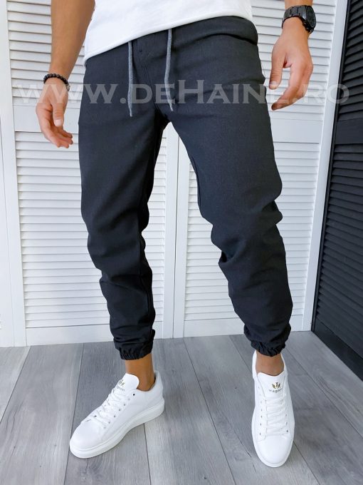 Pantaloni barbati conici gri inchis casual B6300 P20-2.1-Blugi barbati