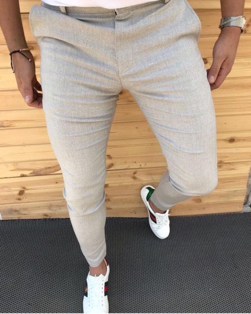 Pantaloni barbati eleganti gri ZR A1523 H9-Pantaloni > Pantaloni eleganti