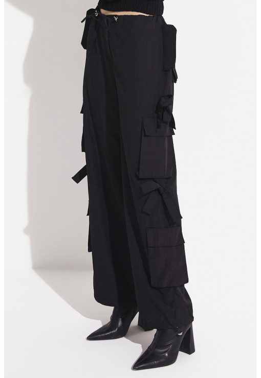 Pantaloni cargo cu aplicatii funda-FEMEI/IMBRACAMINTE/Pantaloni si colanti-IMBRACAMINTE/Pantaloni si colanti
