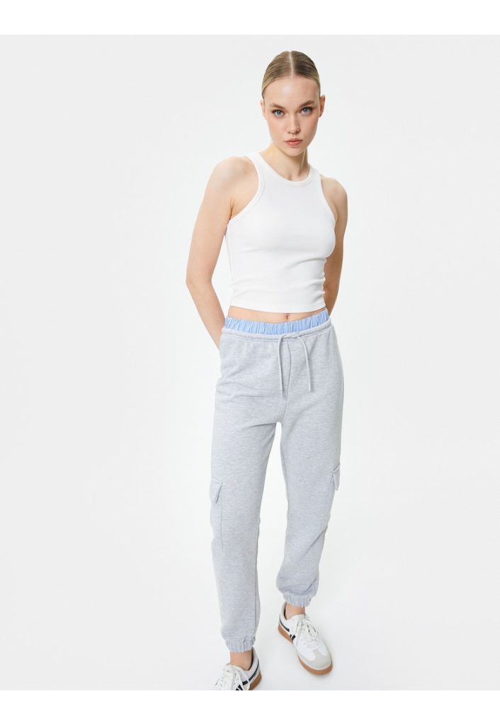 Pantaloni cargo de trening cu croiala conica-FEMEI/IMBRACAMINTE/Pantaloni si colanti-IMBRACAMINTE/Pantaloni si colanti
