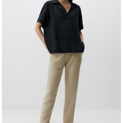 Pantaloni conici crop din tencel-FEMEI/IMBRACAMINTE/Pantaloni si colanti-IMBRACAMINTE/Pantaloni si colanti