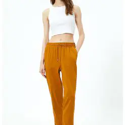 Pantaloni conici cu talie elastica-FEMEI/IMBRACAMINTE/Pantaloni si colanti-IMBRACAMINTE/Pantaloni si colanti