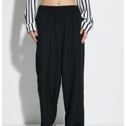 Pantaloni crop cu talie elastica-FEMEI/IMBRACAMINTE/Pantaloni si colanti-IMBRACAMINTE/Pantaloni si colanti