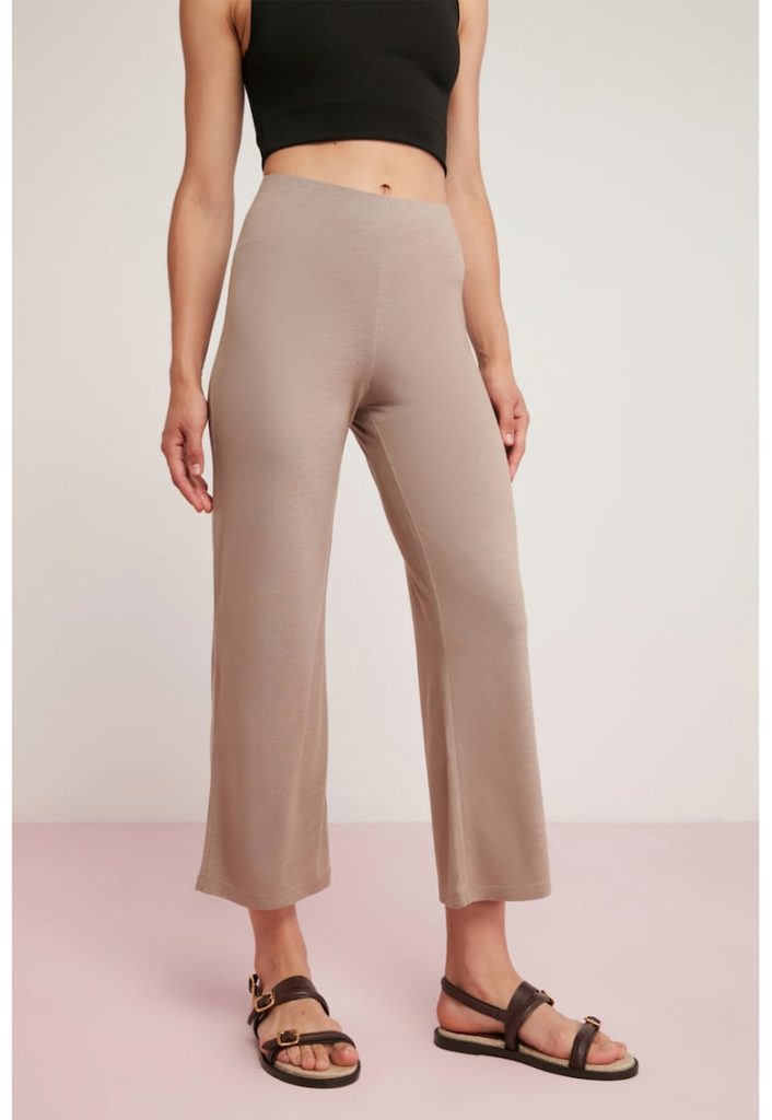 Pantaloni crop cu talie inalta-FEMEI/IMBRACAMINTE/Pantaloni si colanti-IMBRACAMINTE/Pantaloni si colanti