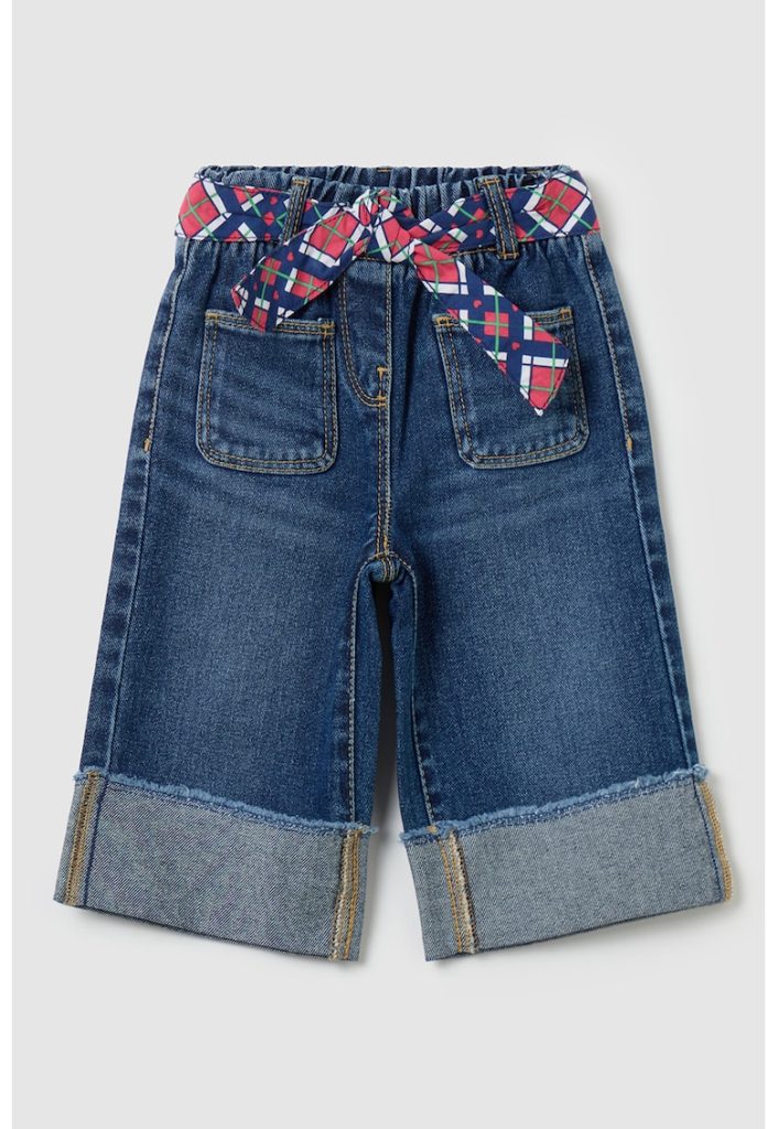 Pantaloni cu buzunare aplicate-FETE/IMBRACAMINTE/Blugi-IMBRACAMINTE/Blugi