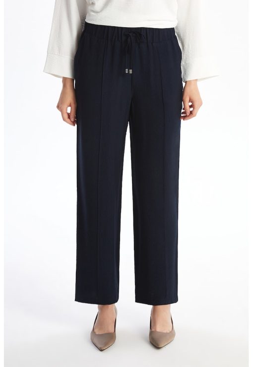 Pantaloni cu croiala dreapta si snur-FEMEI/IMBRACAMINTE/Pantaloni si colanti-IMBRACAMINTE/Pantaloni si colanti