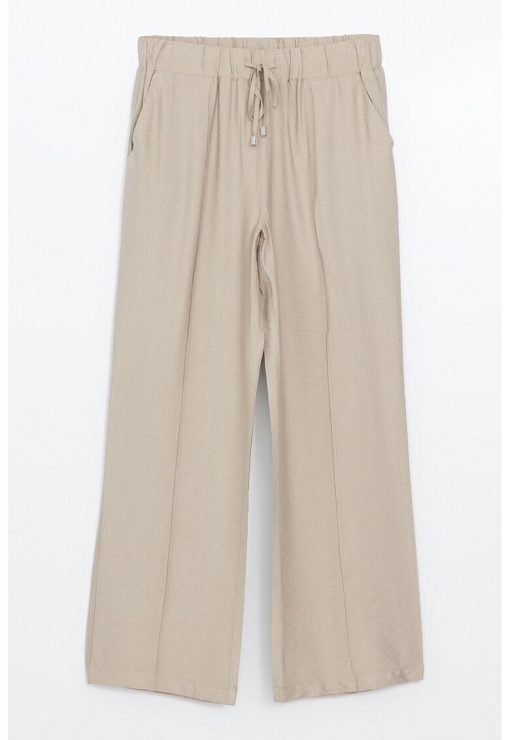 Pantaloni cu croiala dreapta si snur-FEMEI/IMBRACAMINTE/Pantaloni si colanti-IMBRACAMINTE/Pantaloni si colanti