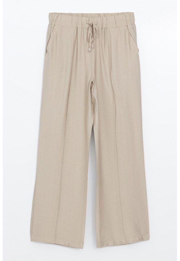 Pantaloni cu croiala dreapta si snur-FEMEI/IMBRACAMINTE/Pantaloni si colanti-IMBRACAMINTE/Pantaloni si colanti