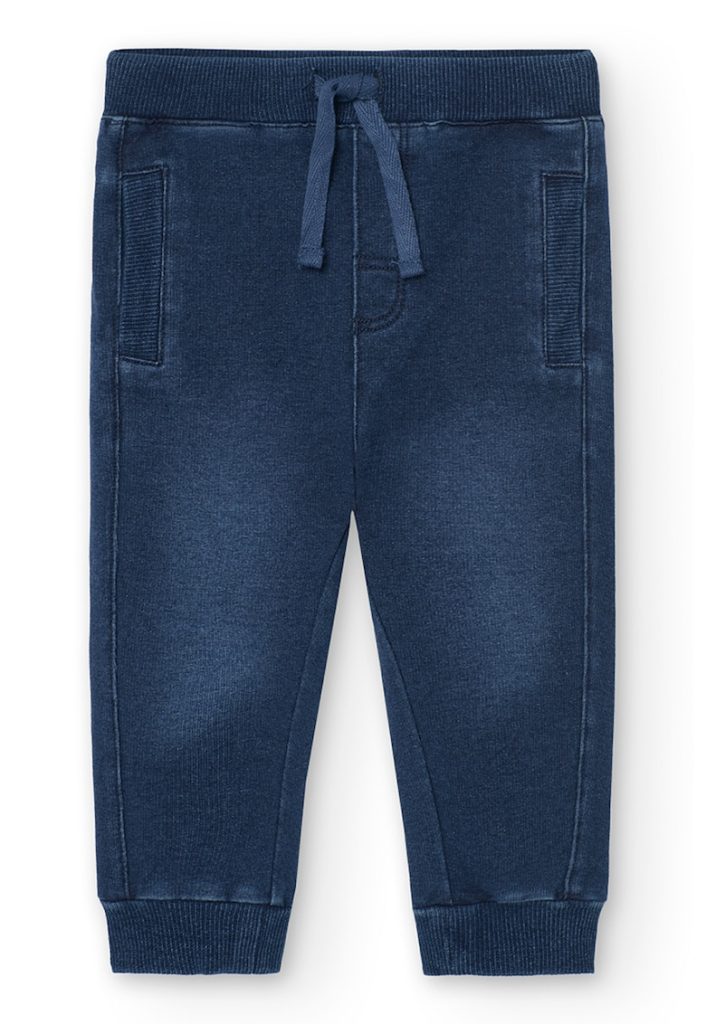 Pantaloni de denim sintetic cu snur-BAIETI/IMBRACAMINTE/Blugi-IMBRACAMINTE/Blugi