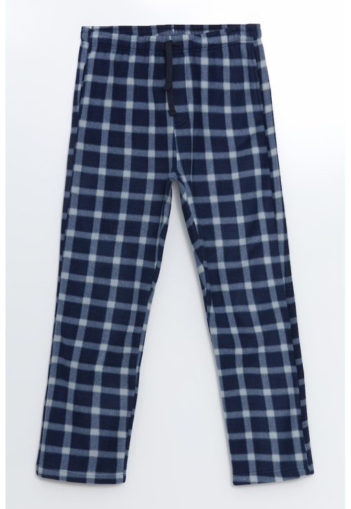 Pantaloni de pijama cu snur de ajustare si model in carouri-BARBATI/IMBRACAMINTE/Pijamale si halate de baie-IMBRACAMINTE/Pijamale si halate de baie