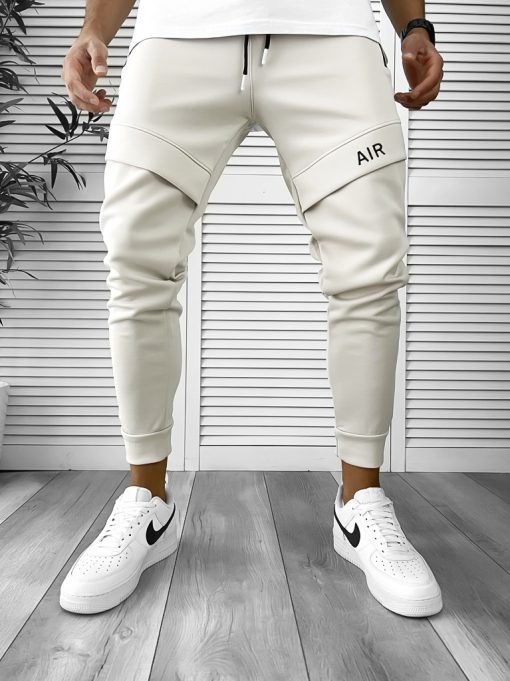 Pantaloni de trening bej conici 12360 N7-4.3-Pantaloni > Pantaloni de trening